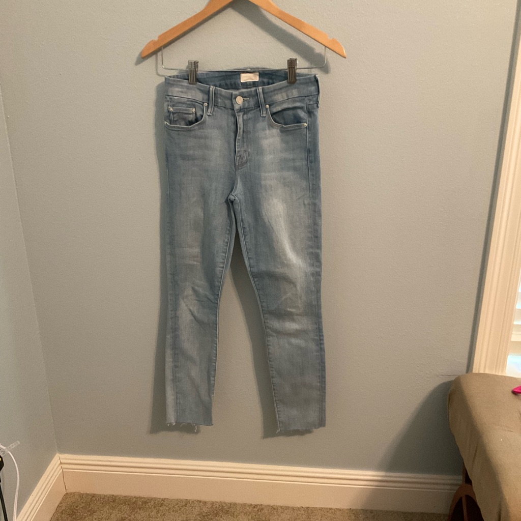Mother Women's Faded Blue Straight Leg Jeans